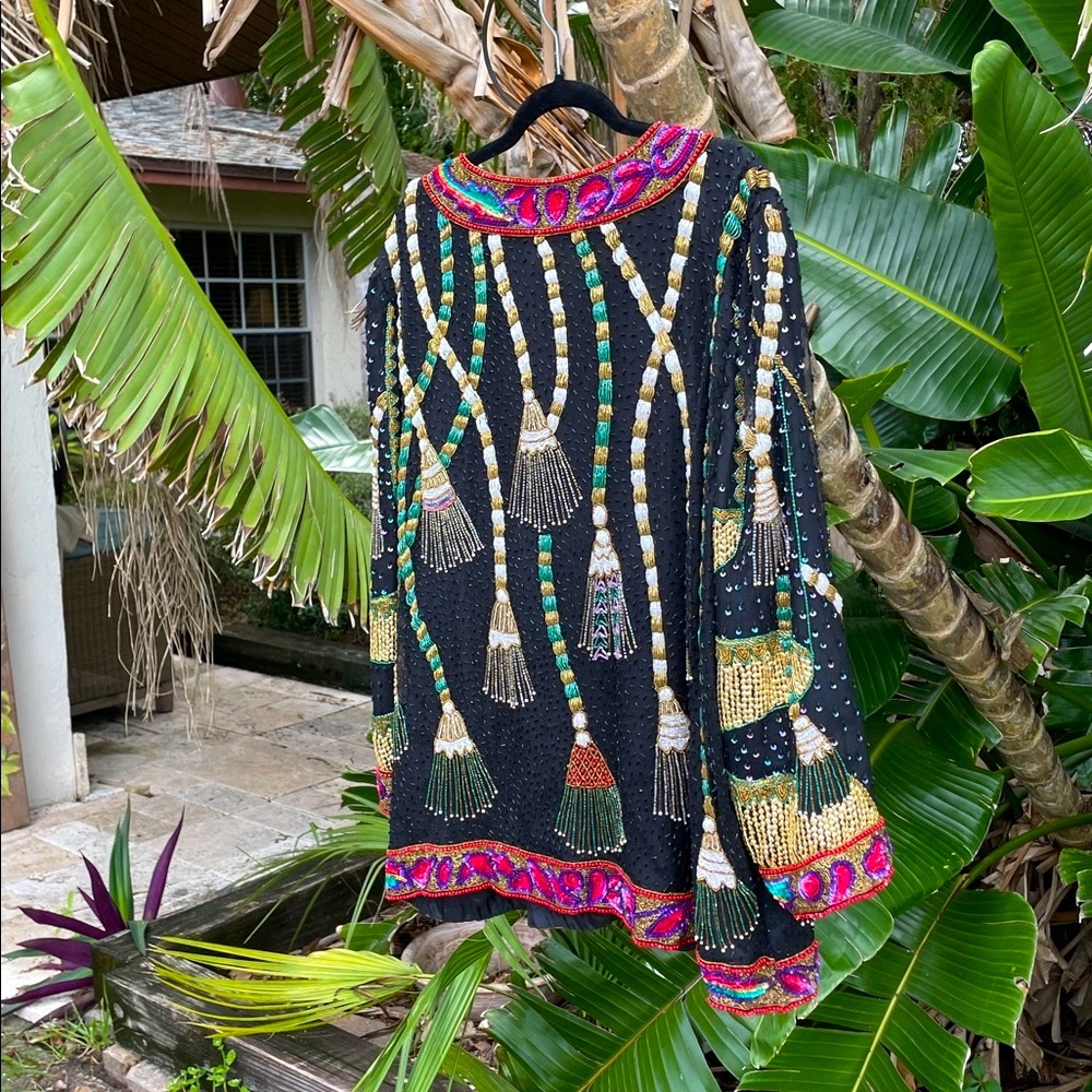 Scala beaded fabulous tassel silk jacket - Picture 8 of 14